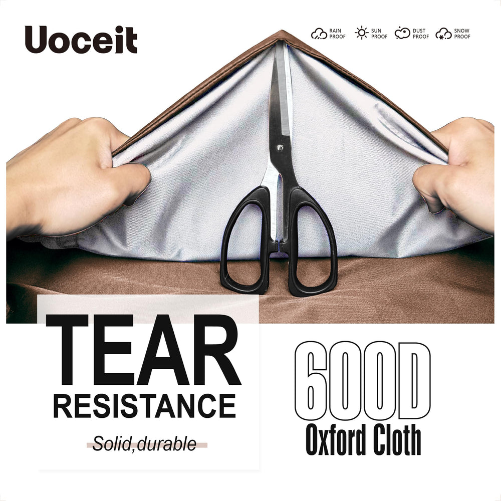 Uoceit side profile with leg buckle securing cover against wind uplift