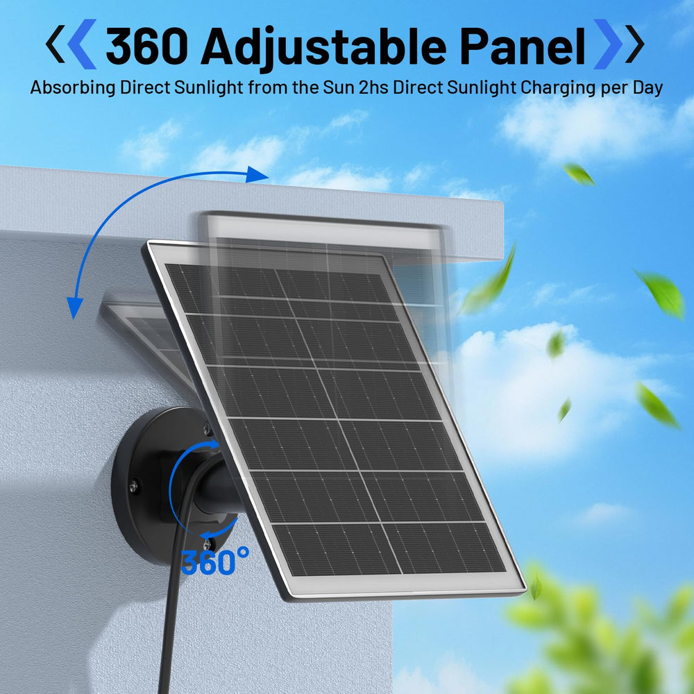 Uogw panel mounted on garage eave, continuous power for Arlo camera