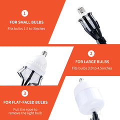 Uojim suction cup closeup gripping a smooth bulb for secure ladder-free removal
