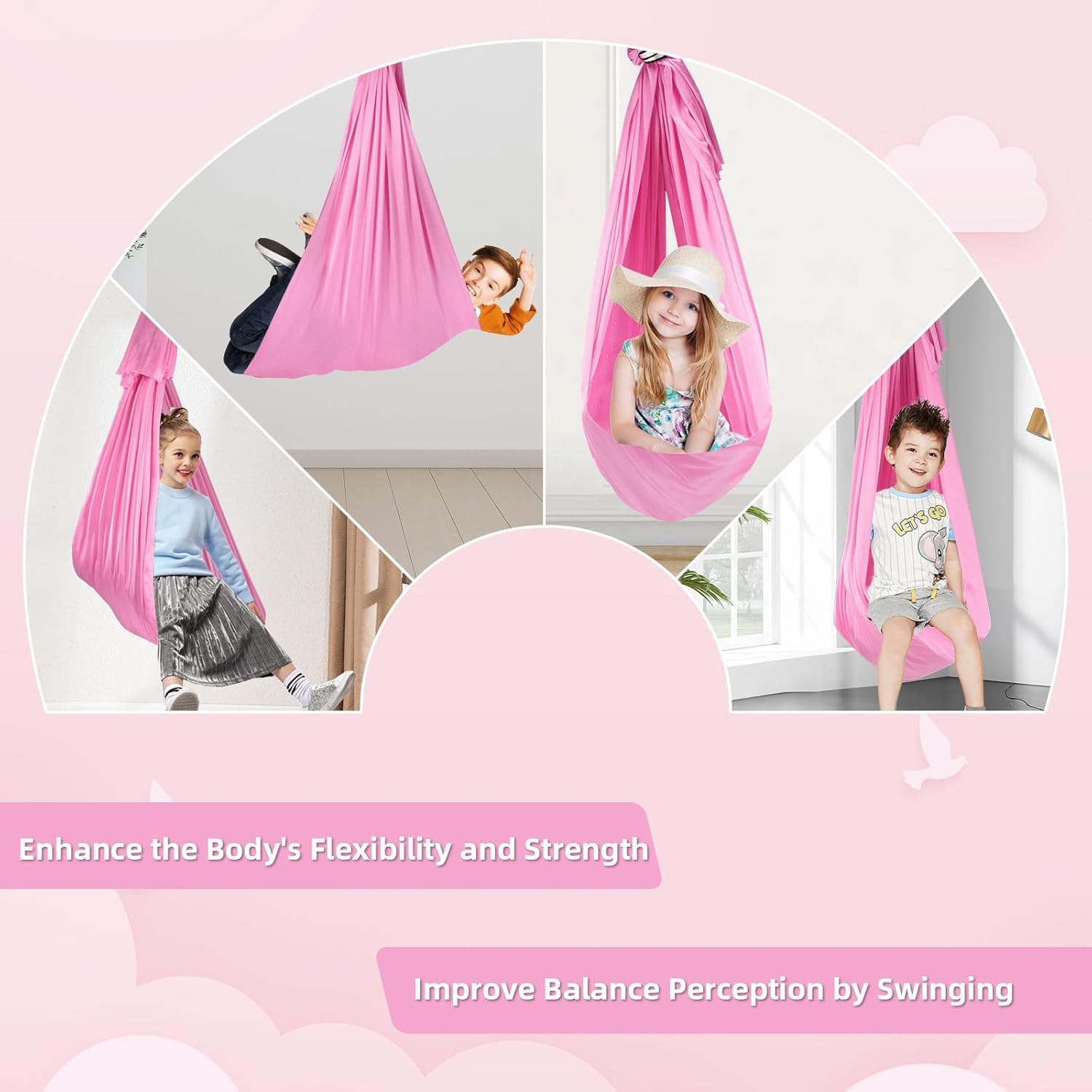 UONEME installed swing in a bedroom offering a calming cozy nook