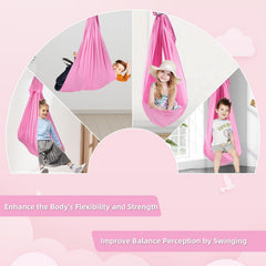 UONEME installed swing in a bedroom offering a calming cozy nook