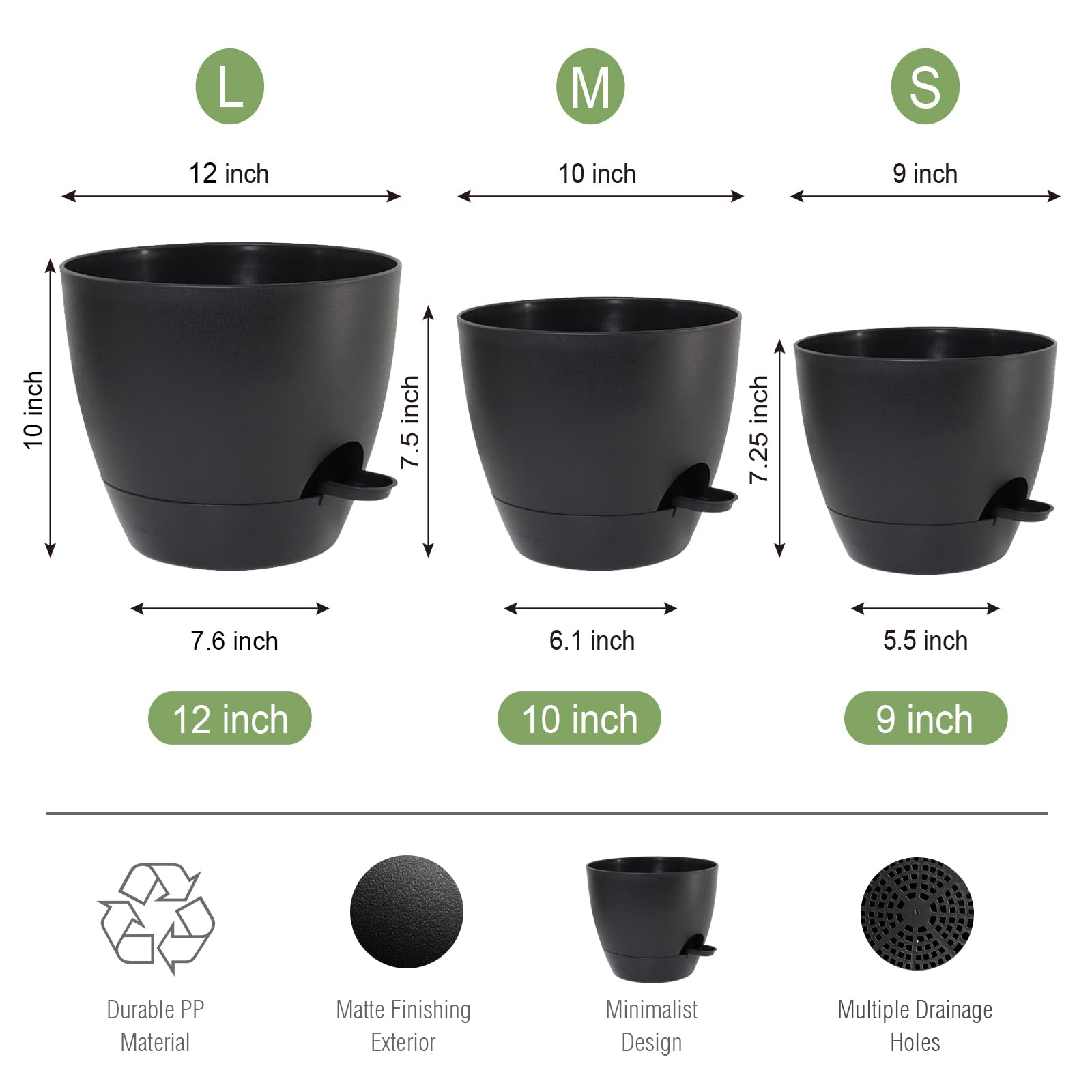 UOUZ close-up of 12-inch planter rim showing sturdy construction benefit
