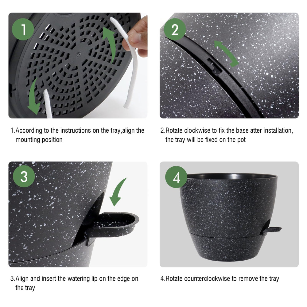 UOUZ planter with feeder removed showing inner basket for easy repotting benefit