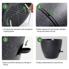 UOUZ planter with feeder removed showing inner basket for easy repotting benefit