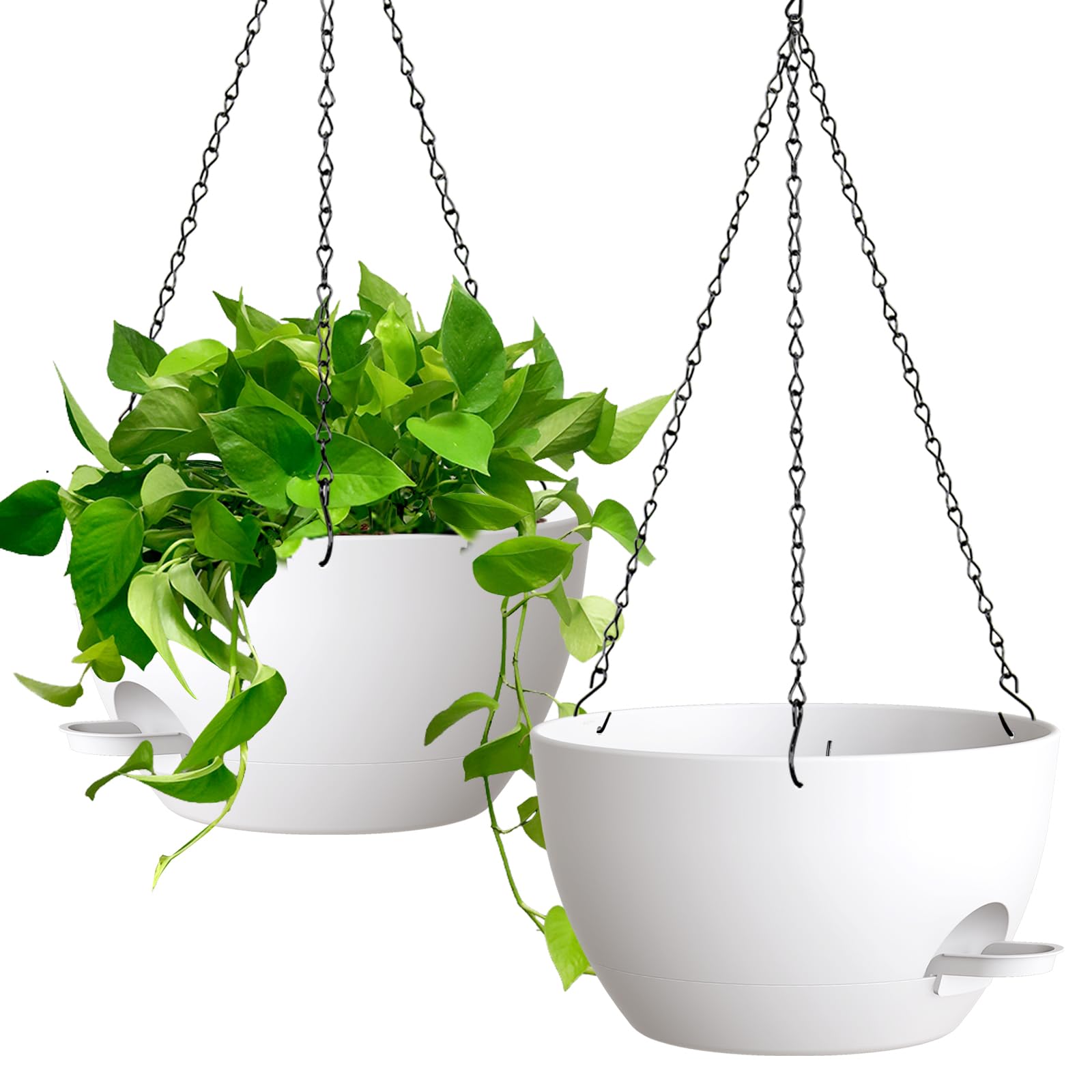 UOUZ front view of the 13-inch hanging planters showing clean design and space-saving benefits