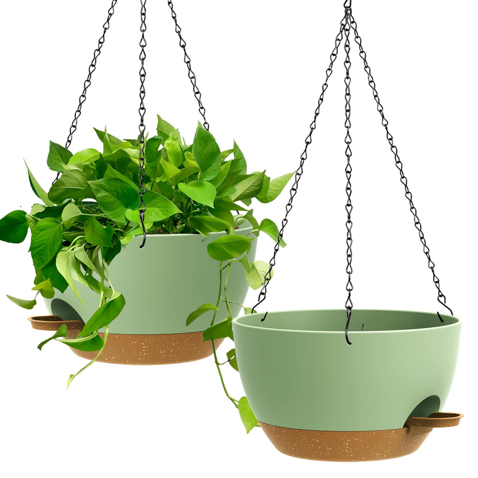 UOUZ front view of 13-inch hanging planter showing size and modern design benefit