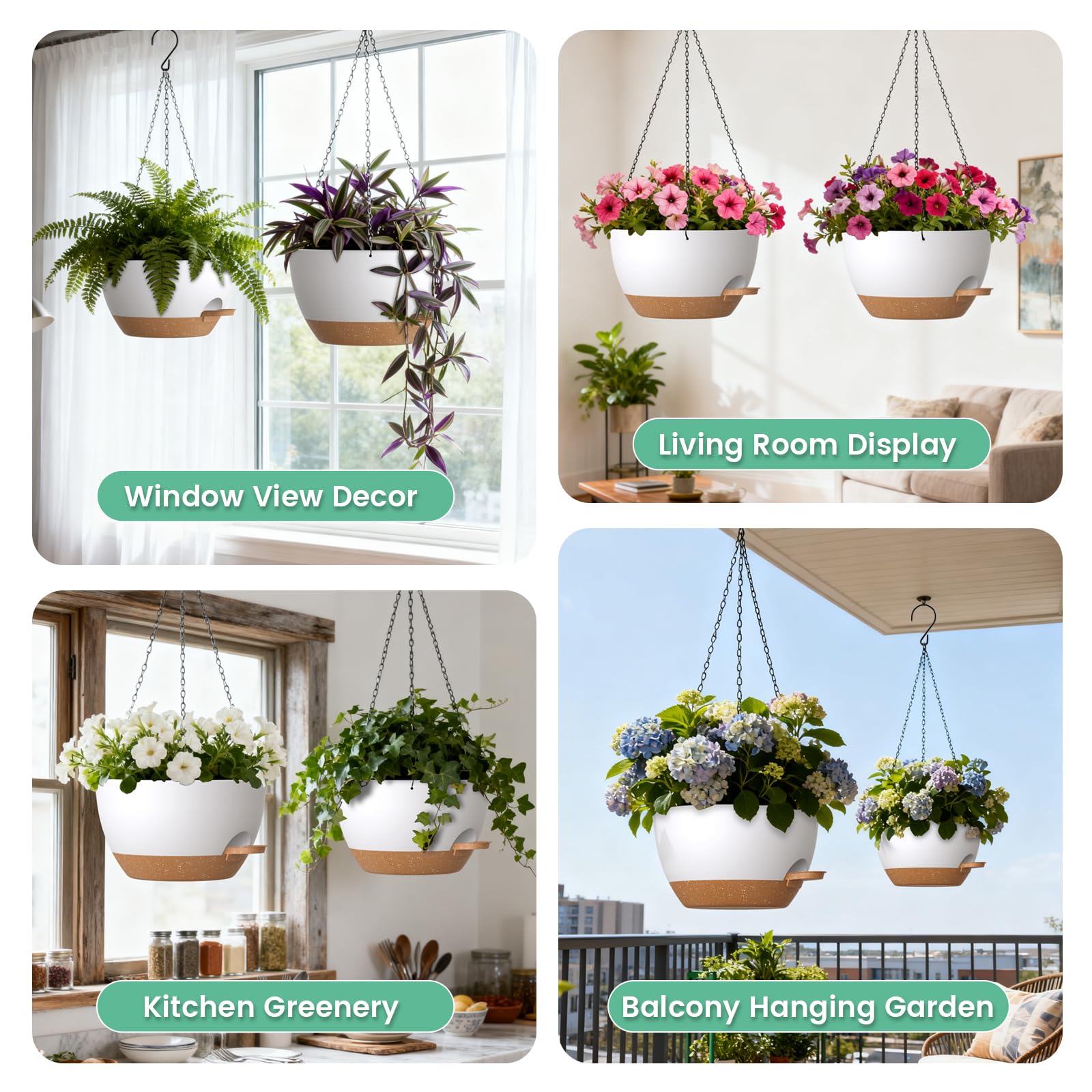 UOUZ planter in window with pothos demonstrating space-saving vertical greenery