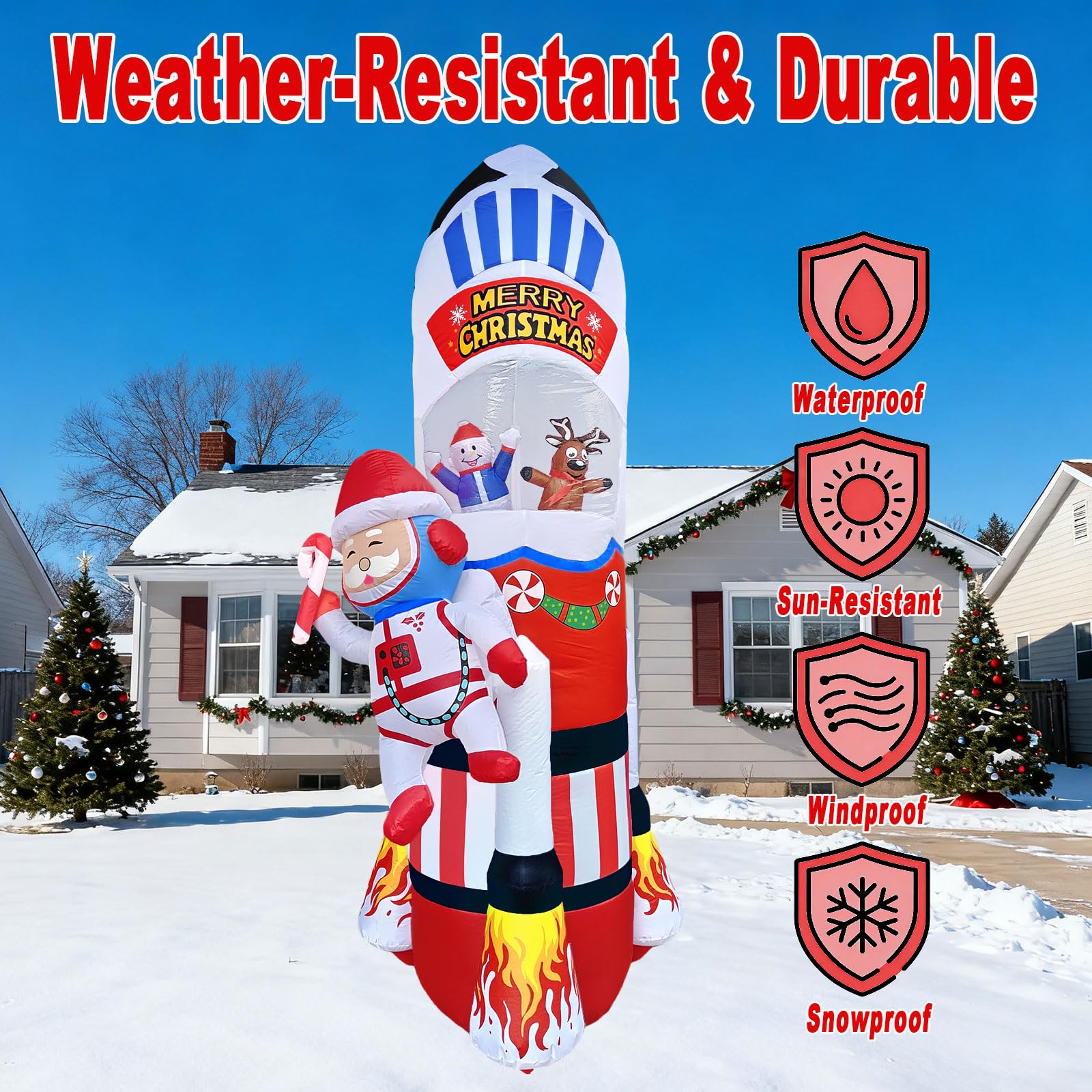 UoVeHoin stakes and water bags securing the inflatable for wind resistance