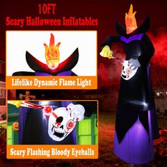 UoVeHoin LED flame at neck creates eerie glow and atmosphere