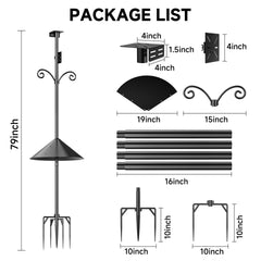 Uoveya 5-claw ground anchor securing pole for superior wind resistance