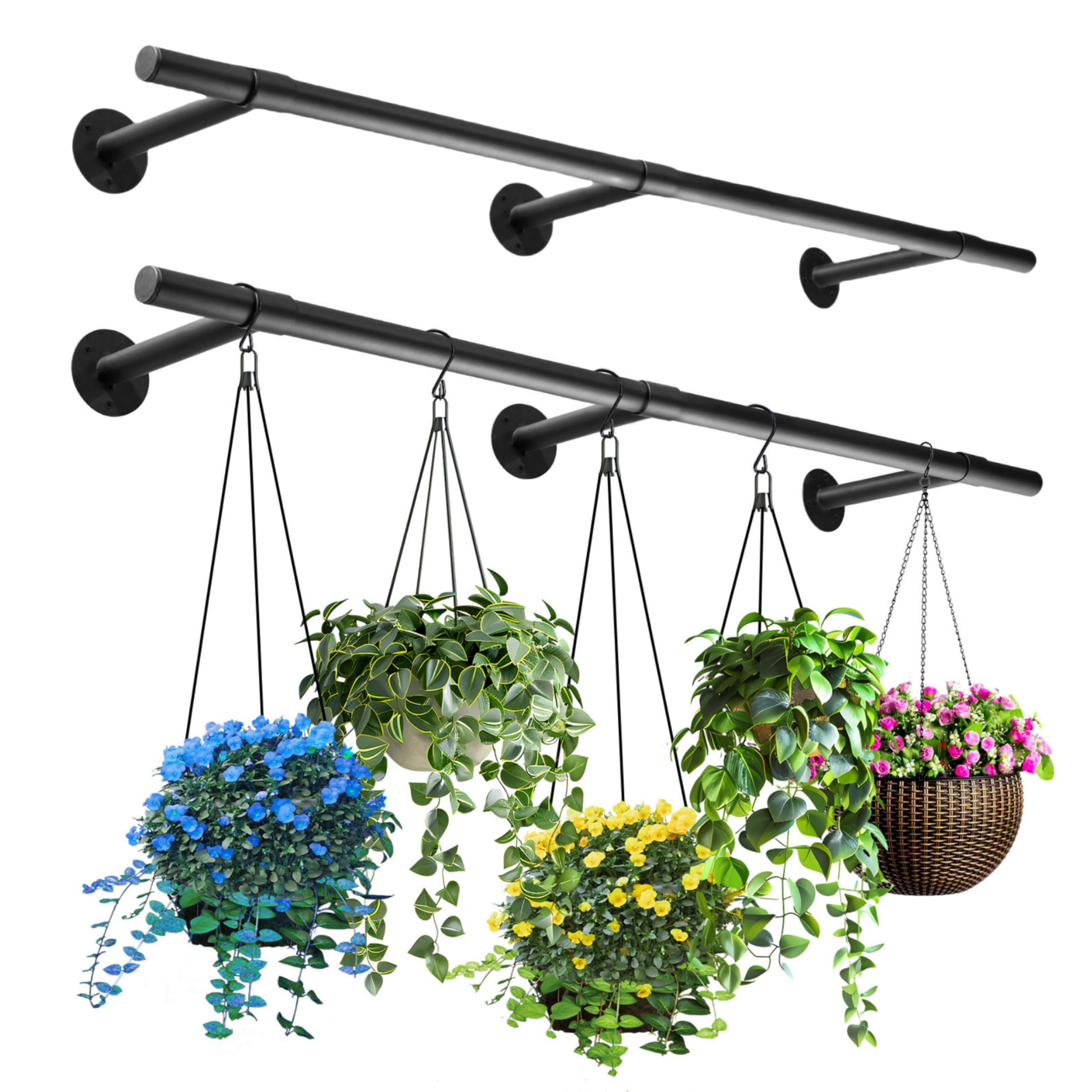 Uoveya front view of hanging rod showing clean profile and space-saving benefit