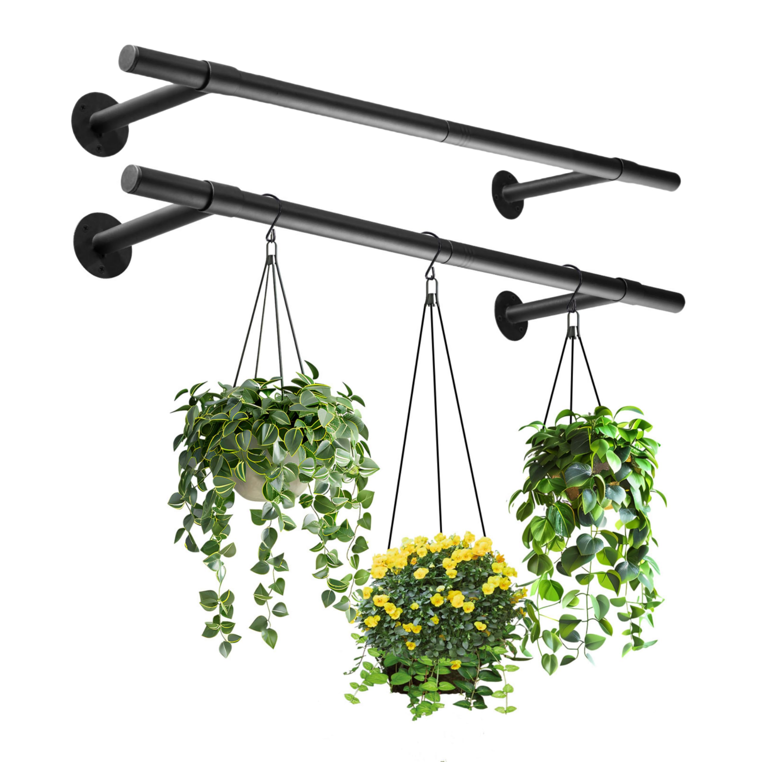 Uoveya hanging rod front view showing full length and clean silhouette for balanced displays