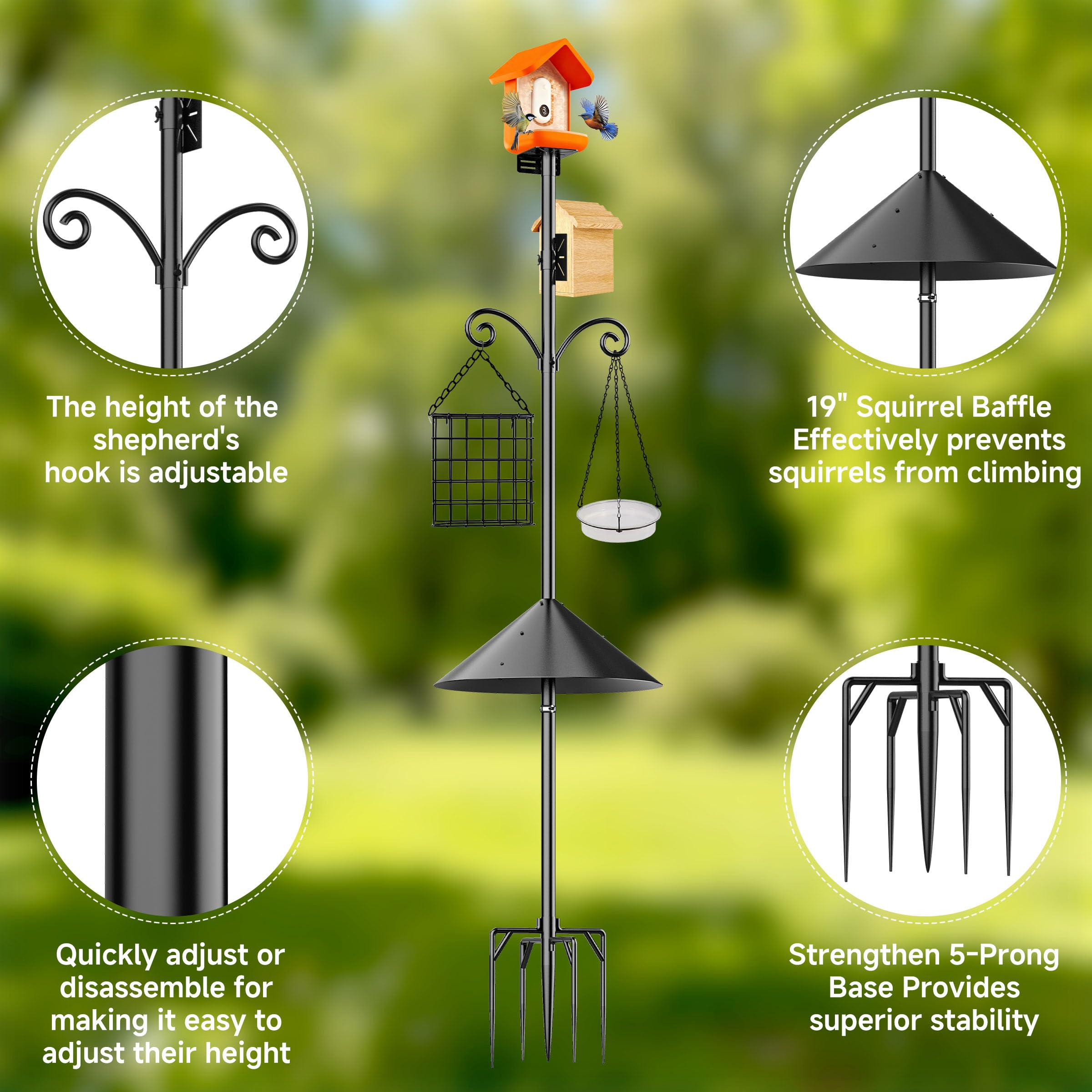 Uoveya pole extended to show adjustable height for varied bird species