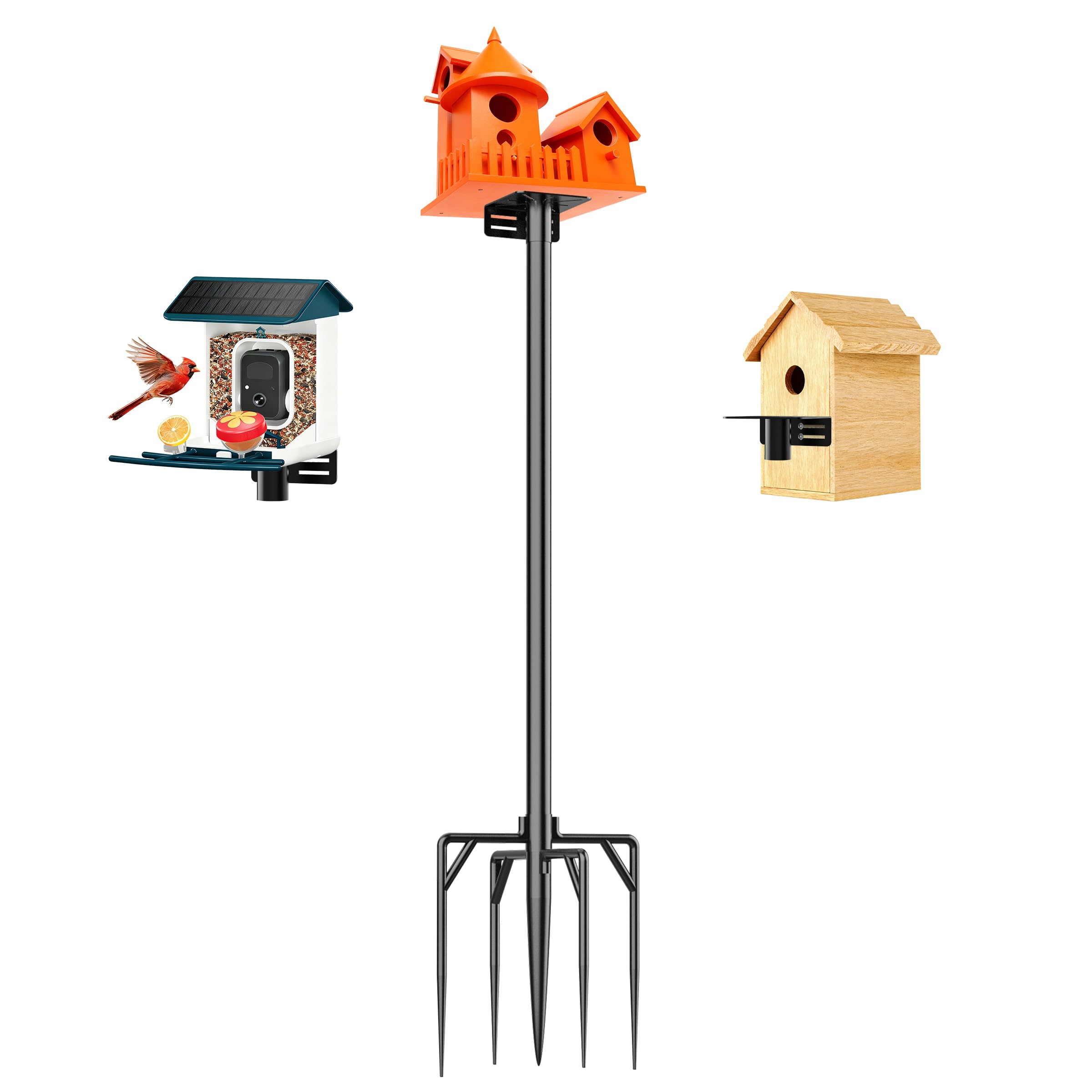 Uoveya pole front view showing assembled pole and baffle, durable outdoor mounting