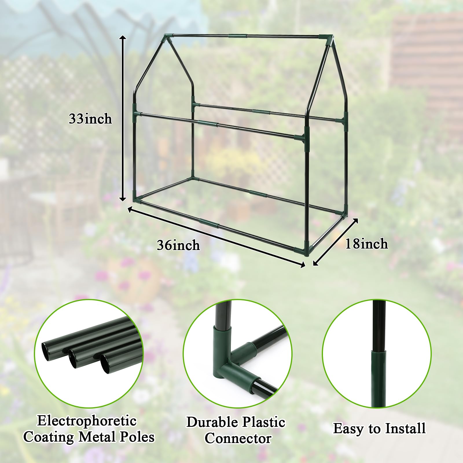 U'Artlines side profile of assembled greenhouse showing full height and shape