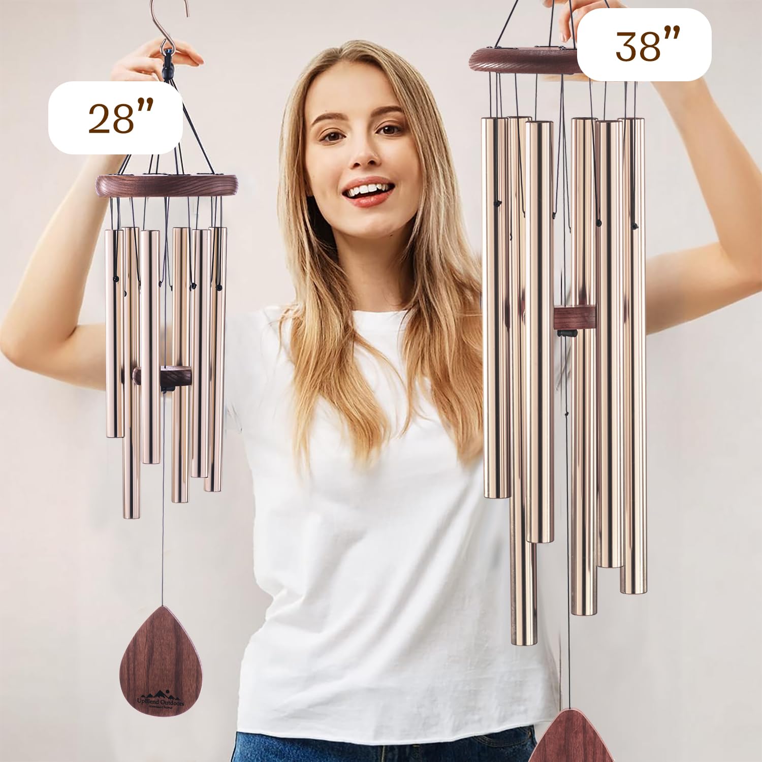 UpBlend Outdoors chime in a garden setting showing peaceful ambiance and decor enhancement
