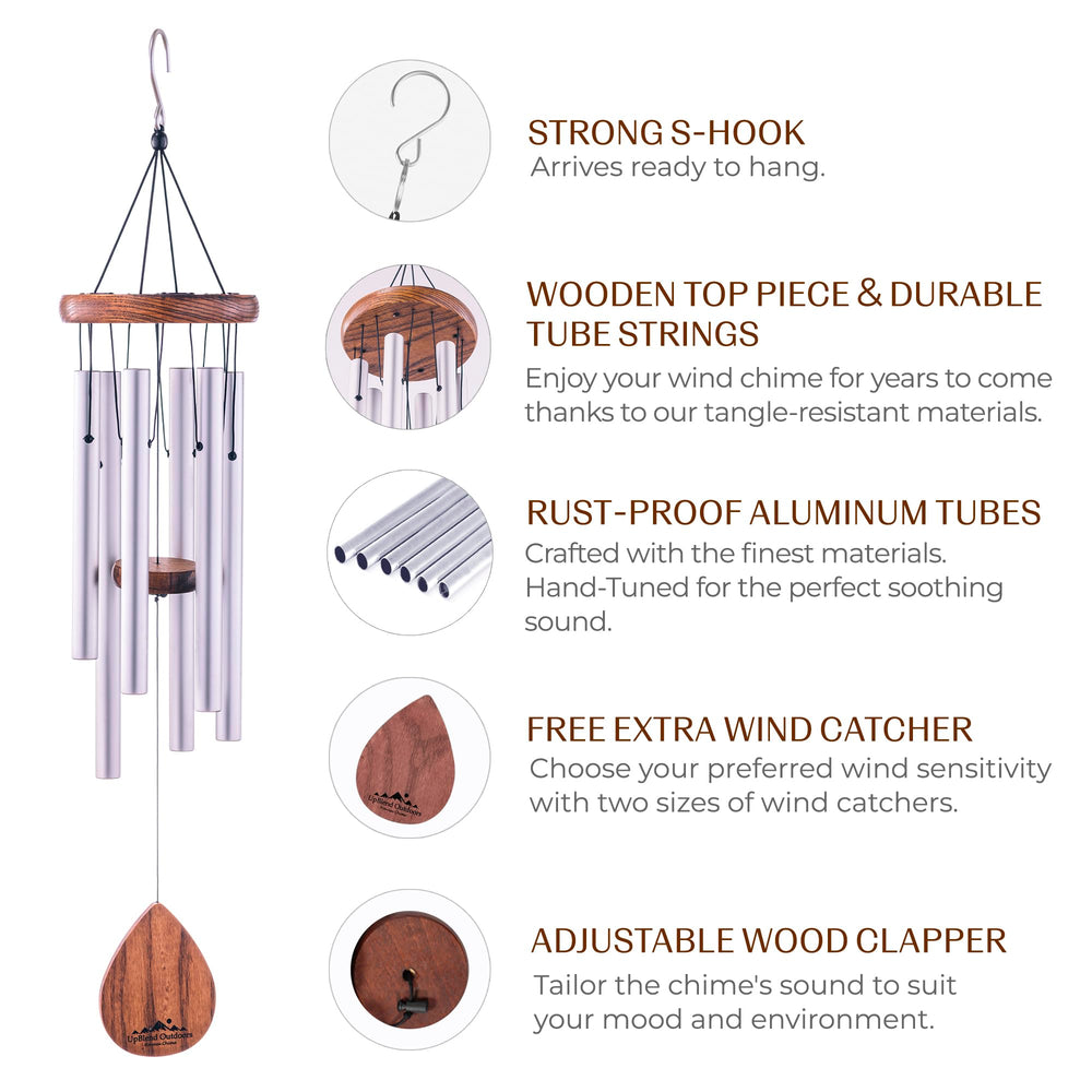 UpBlend Outdoors aluminum tube texture and silver finish conveying weather-resistant benefit
