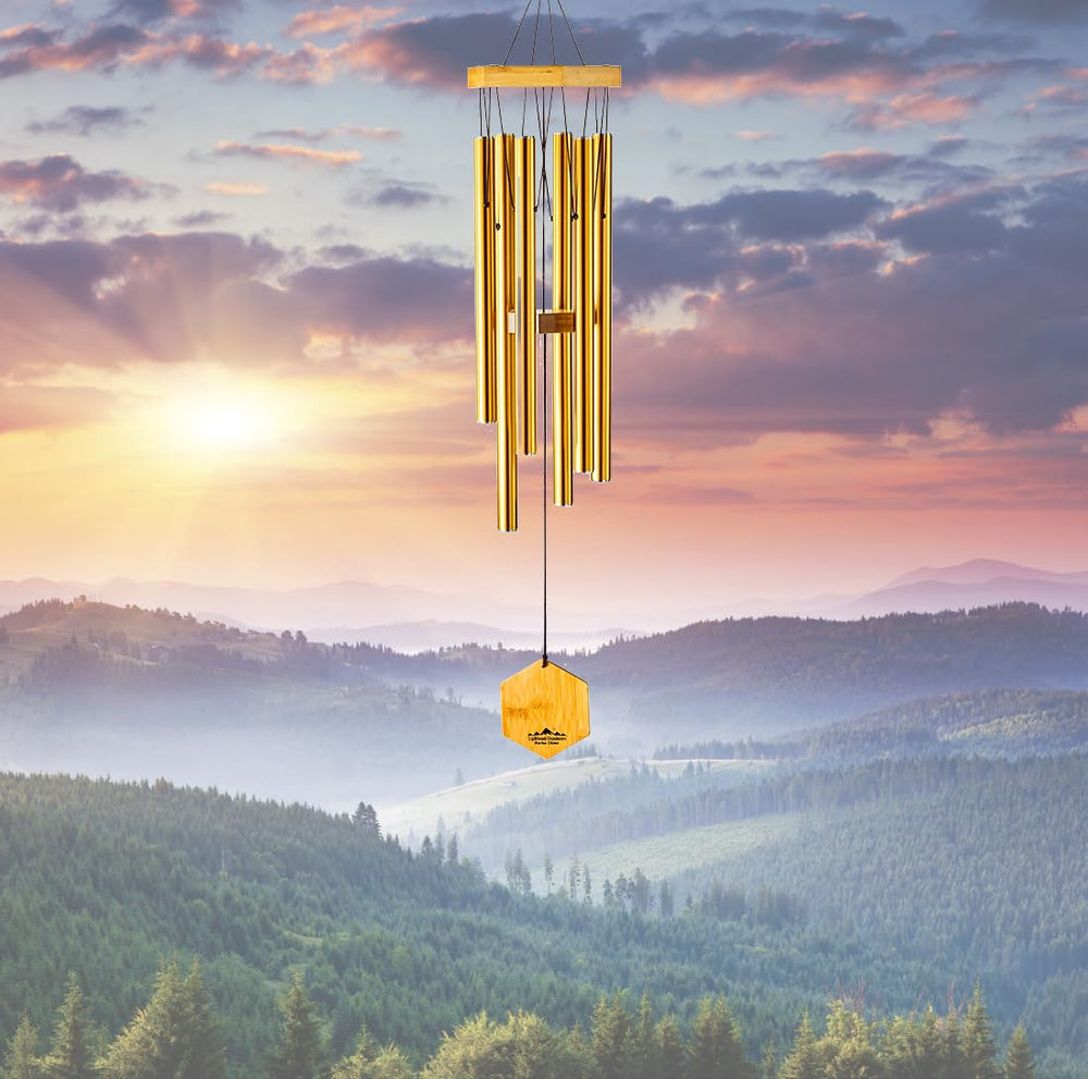 UpBlend Outdoors front view bronze wind chime showing elegant finish and shape