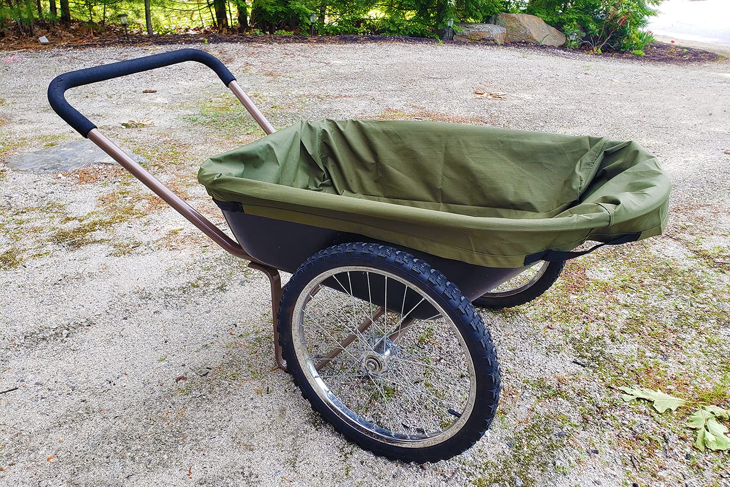 UpBloom wagon covered showing weatherproof protection for storage