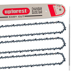 UPFOREST 16 inch bar and three chains front packaging showing full kit benefit