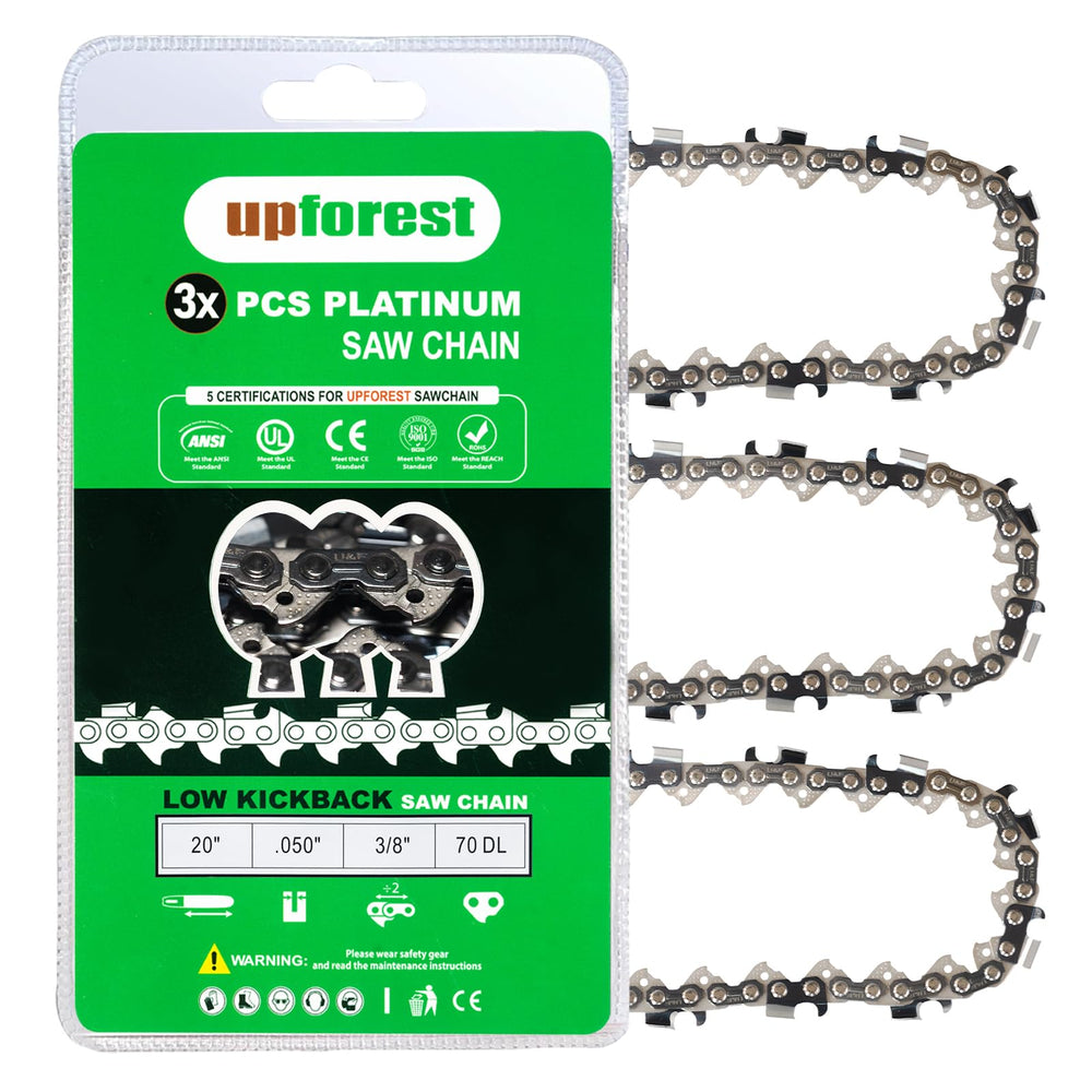 UPFOREST front packaging showing 3-pack chains and compatibility details for quick identification