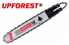 UPFOREST guide bar rail close-up displaying smooth groove for consistent chain travel