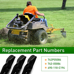 UPOW blades installed on a 54-inch mower deck showing improved lift and even cut