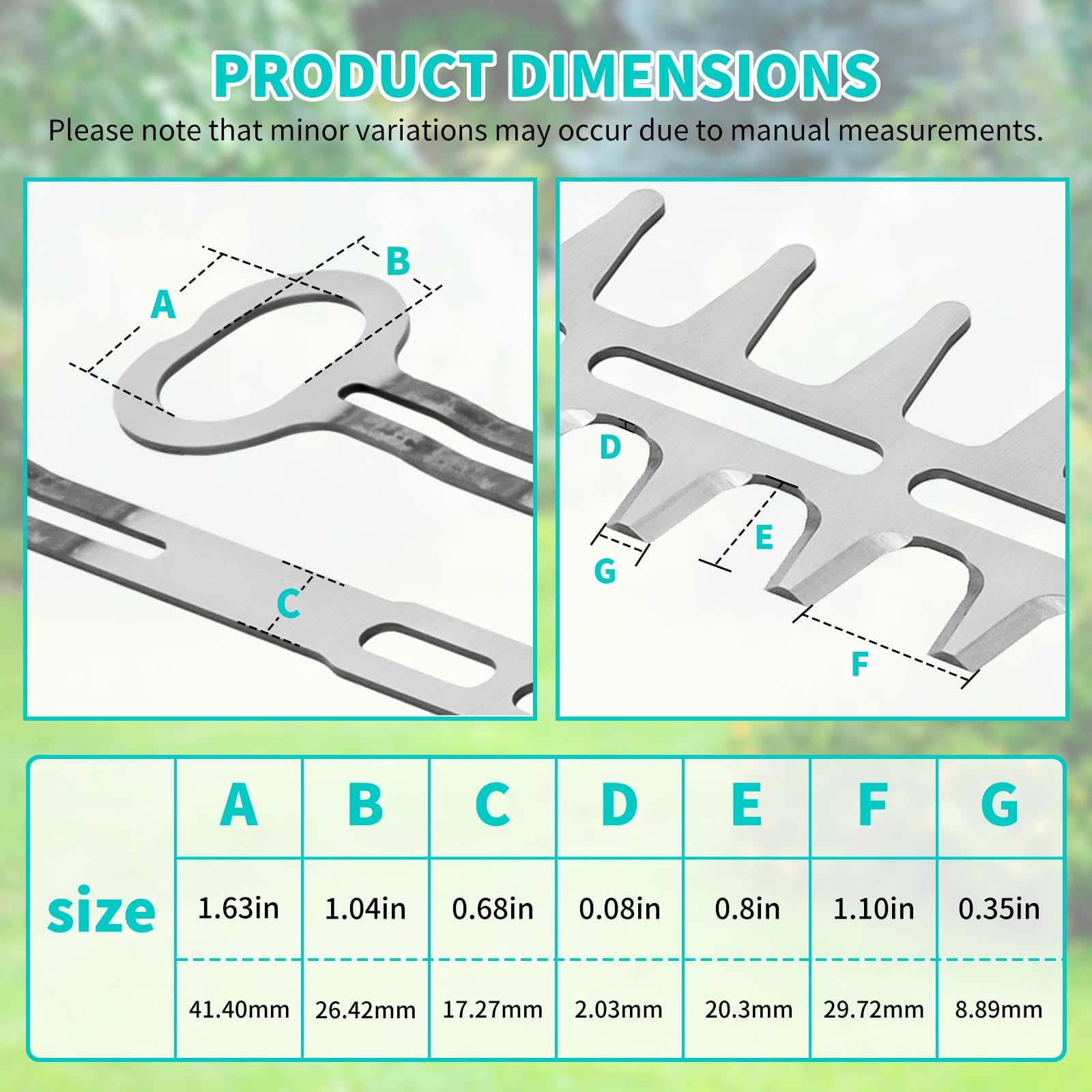 UPOW side profile of blades illustrating durable thickness and strength