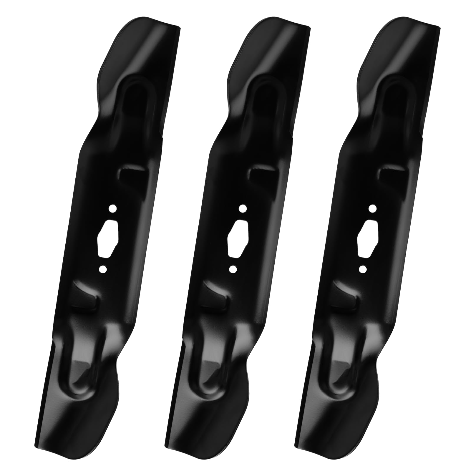 UPOW front view of three-blade pack showing compatible 54-inch replacement blades and benefits