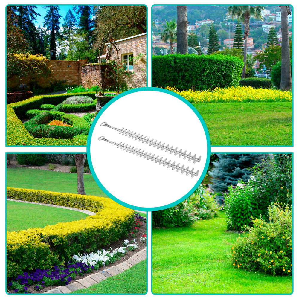 UPOW gardener using hedge trimmer with blades showing faster, cleaner cuts