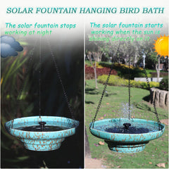UPSJYJ bird bath hung from a tree branch demonstrating effortless outdoor installation and attraction
