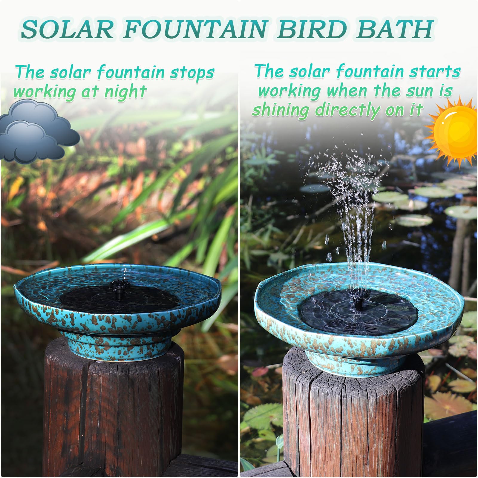 UPSJYJ bird bath placed in garden creating a lively backyard water feature