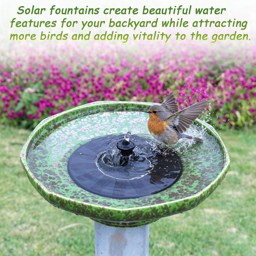 UPSJYJ bird bath with water flow active, moving water attracts wildlife