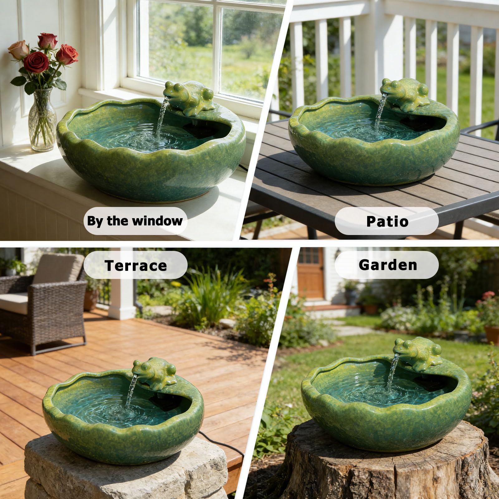 UPSJYJ fountain on patio setting showing ambiance and easy placement outdoors