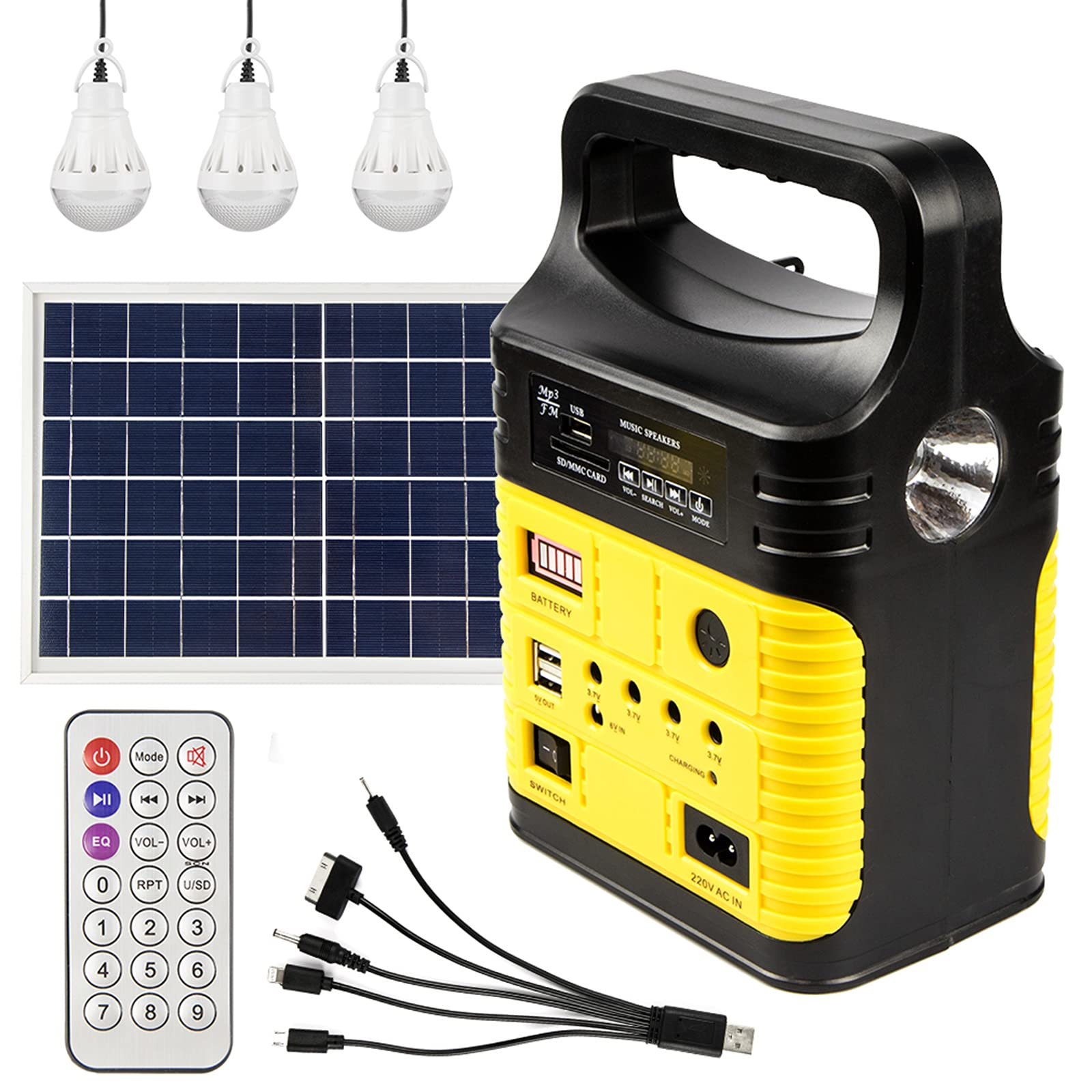 Upusa front view showing panel and power station for easy setup and portability