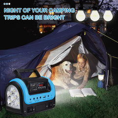 Upusa foldable solar panel angled to sun for efficient charging on campsite