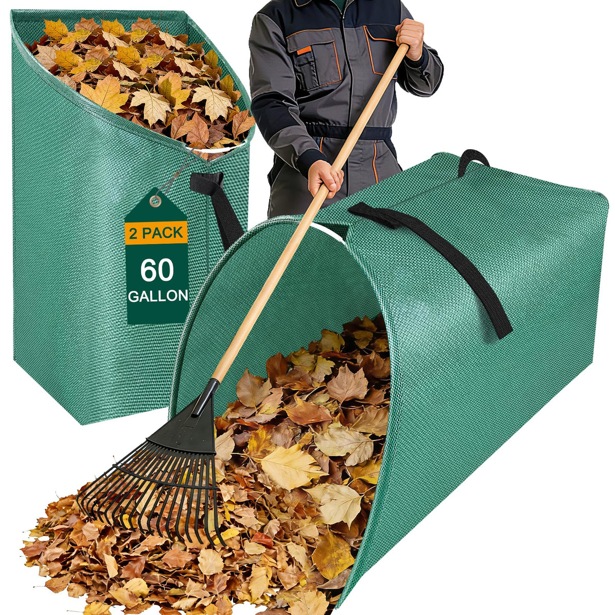 UQM front view shows full bag capacity and easy handling benefit
