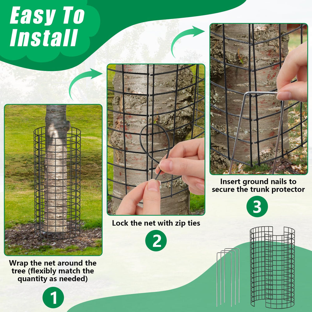 UQM tree guard in garden setting showing neat, unobtrusive landscape protection