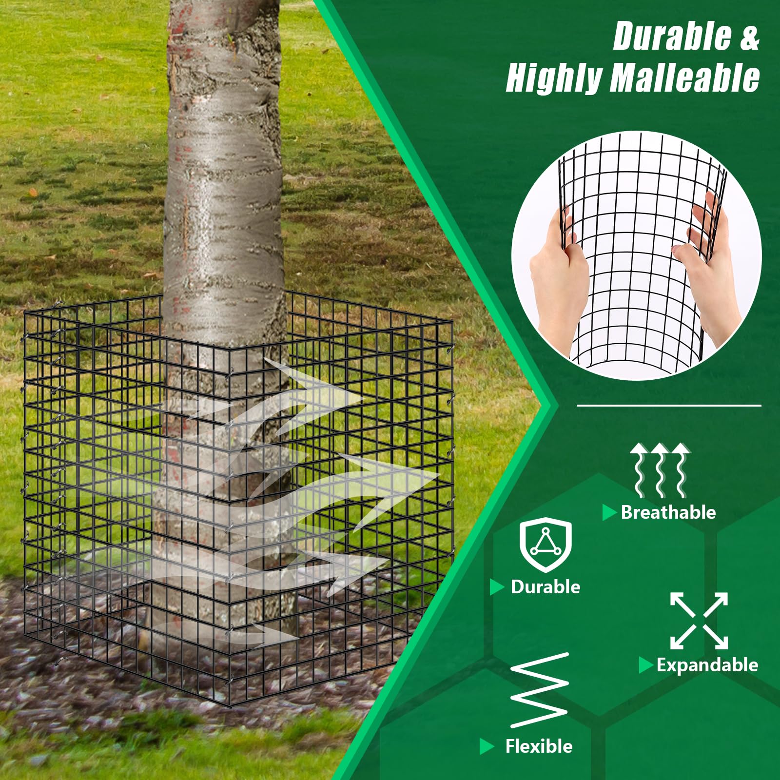 UQM installed on a sapling demonstrating protection from animals and mowers