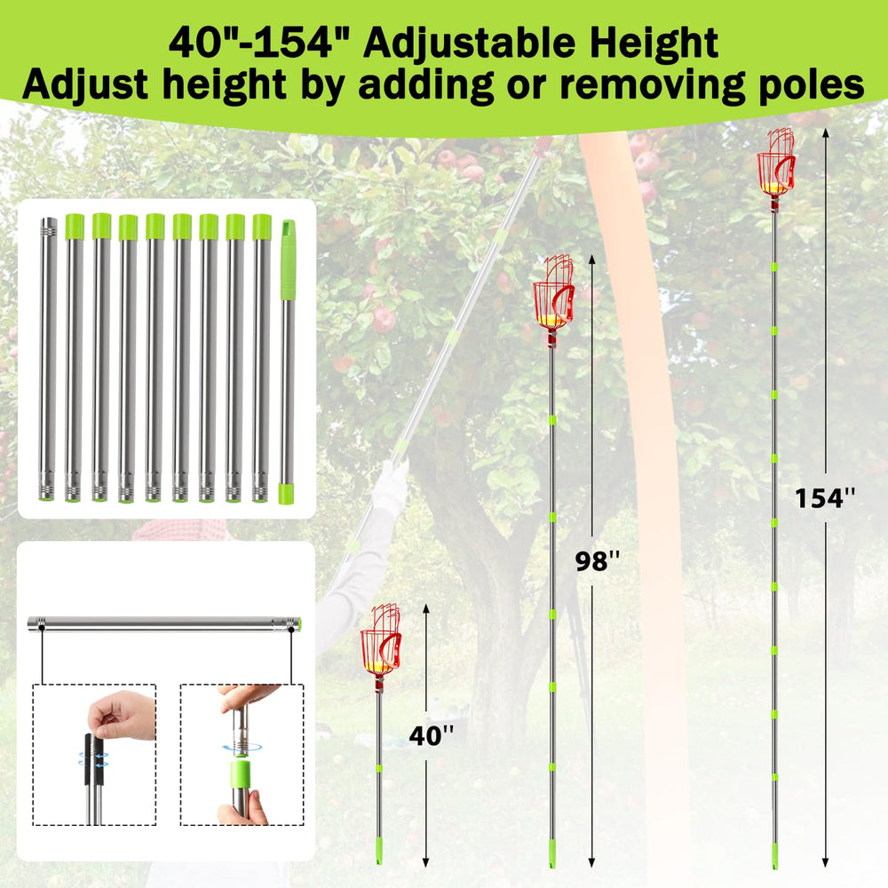 UQM pole fully extended in use reaching high fruit safely