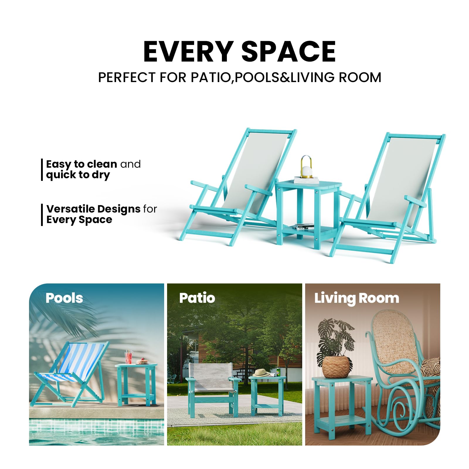UQQUUNIQ scale comparison next to Adirondack chair demonstrating compact size