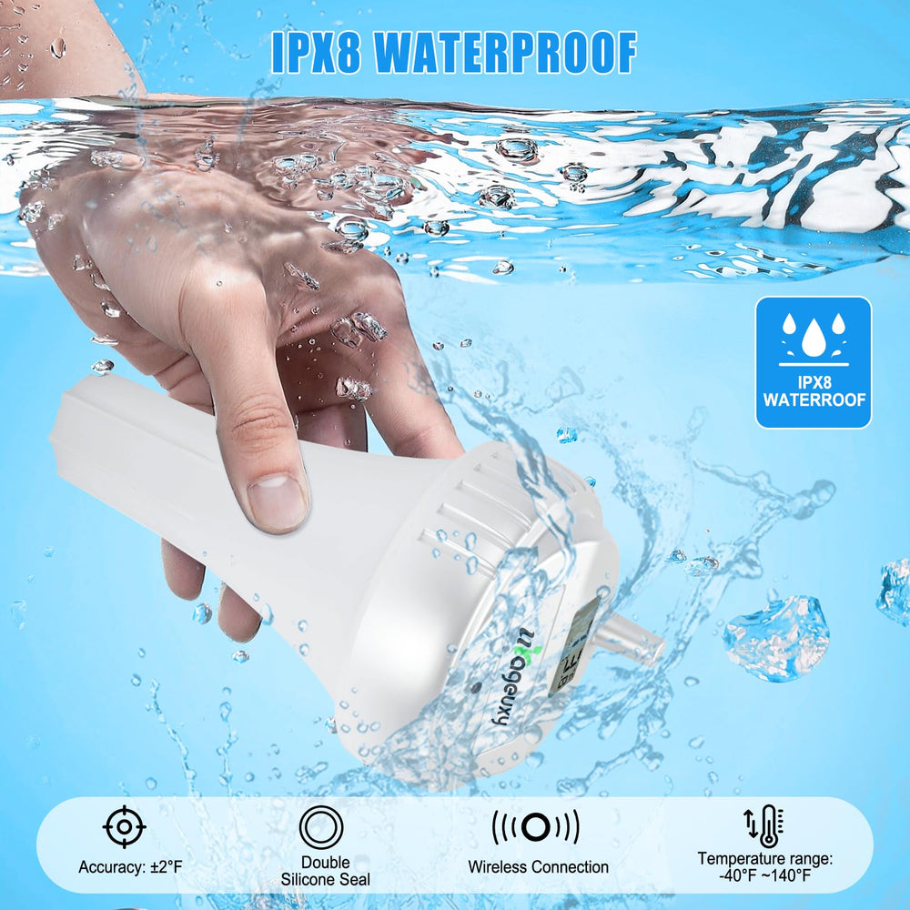 Urageuxy floating sensor close-up showing waterproof seal for durable use
