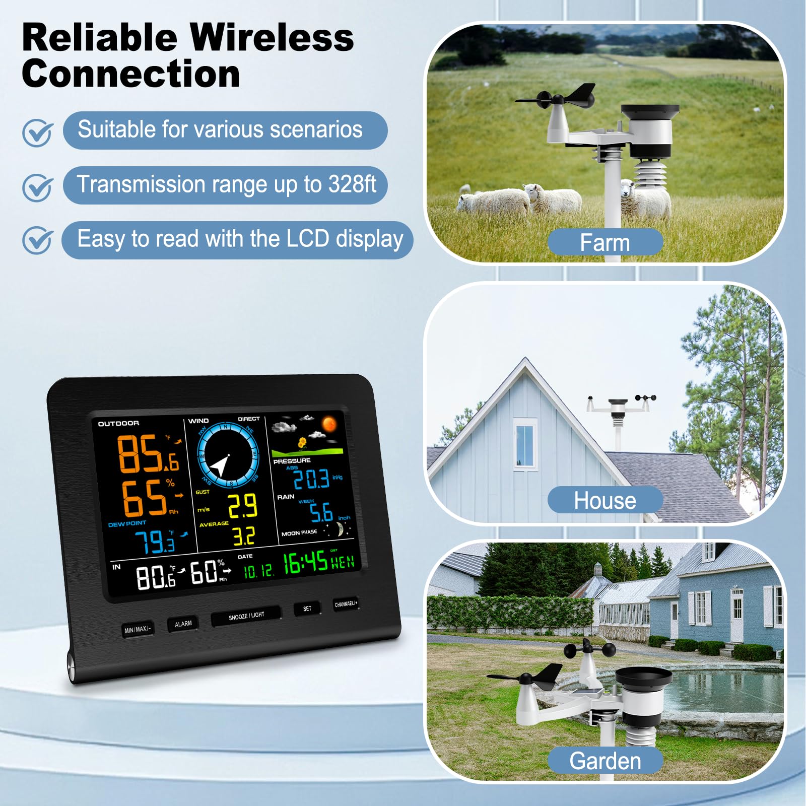 Urageuxy outdoor sensor array installed showing solar panel and instruments benefit reliability