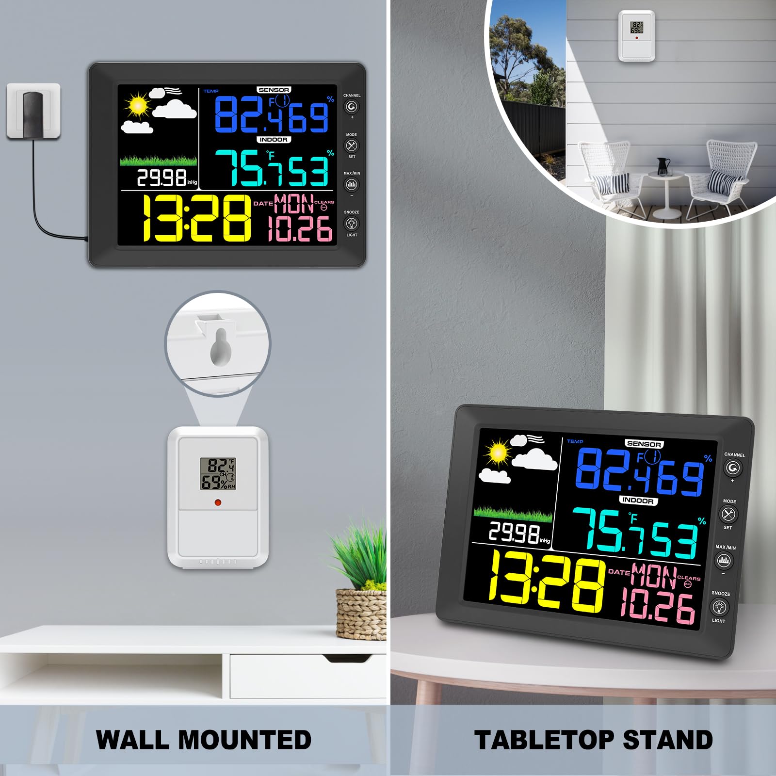 Urageuxy scale comparison with hand illustrates large 8.3-inch console for easy viewing