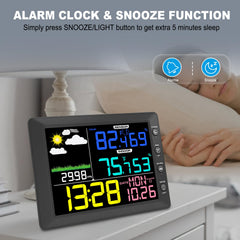 Urageuxy wall-mounted in hallway keeps time and weather visible for household convenience