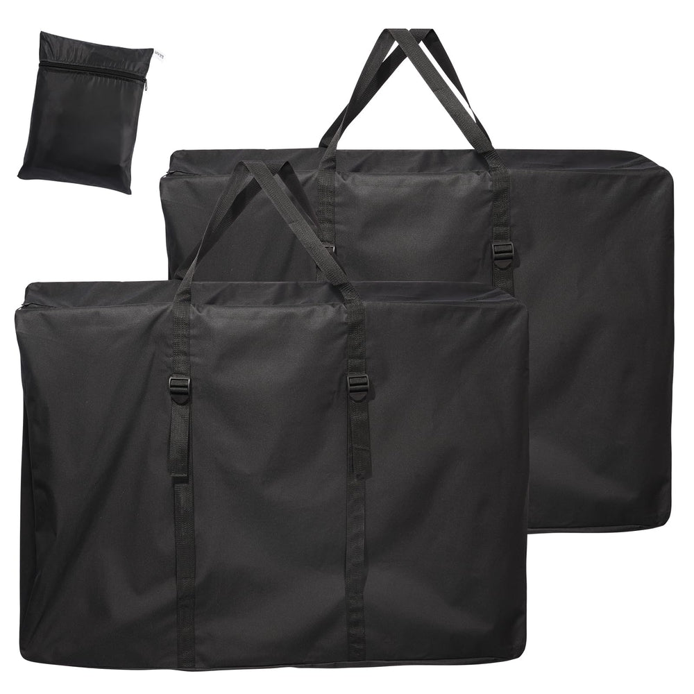 Uranshin front view of two black chair bags showing protective carry benefit