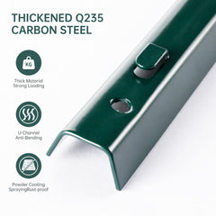 URBANVISTA close-up of green powder coat protecting against weather
