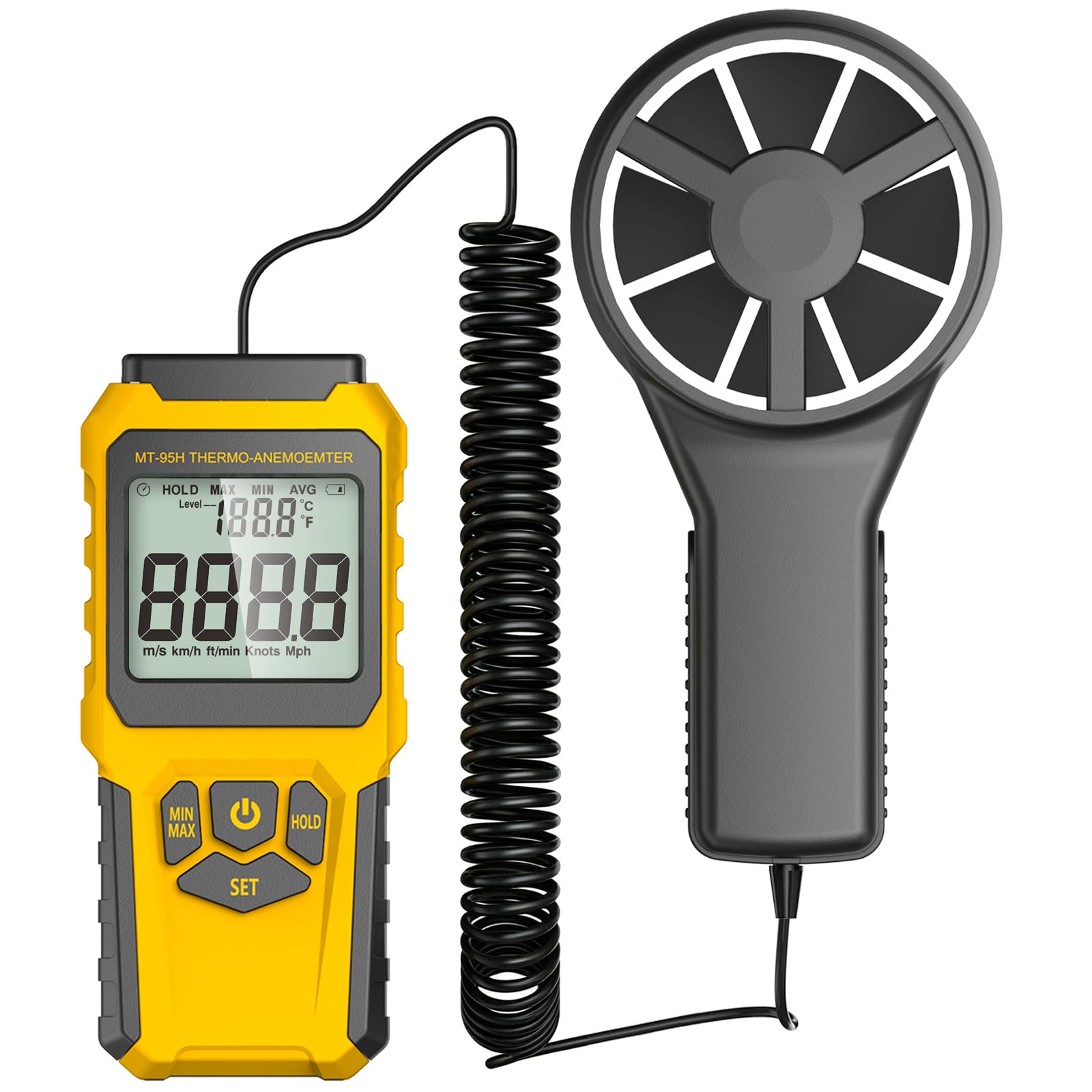 URCERI MT-95H front display showing wind and temperature readouts for easy viewing