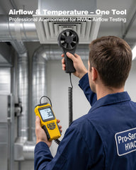 URCERI MT-95H vane probe close-up showing precision blades for accurate airflow sensing