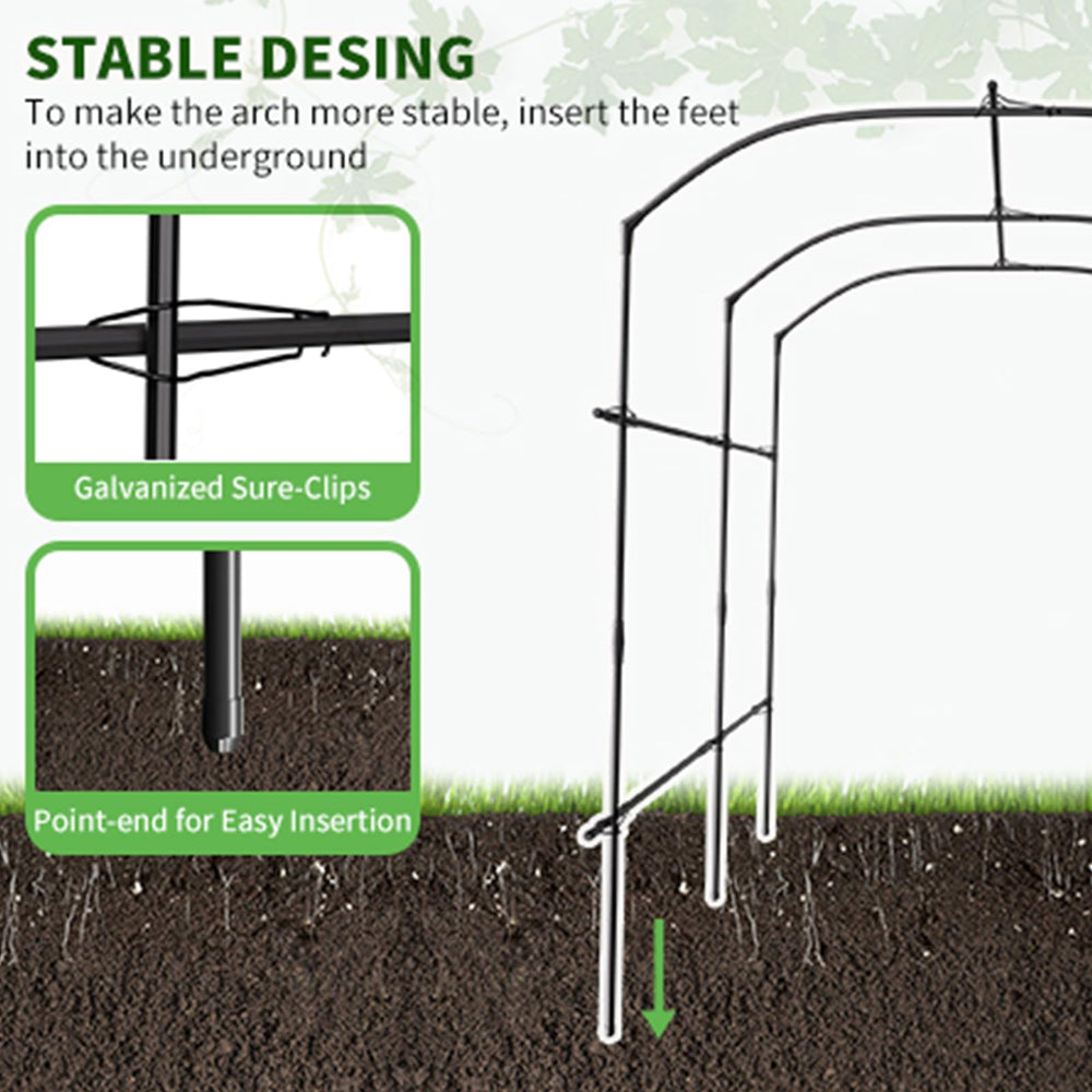 UrGROWA arch supporting cucumber vines and improving air circulation
